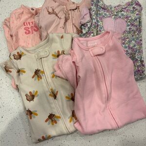 Carter's Pink and Cream Kids One Pieces Footies